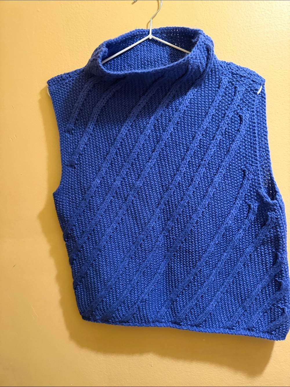 Zara Cobalt Blue Sleeveless Turtleneck Knit Vest - Picture 2 of 3